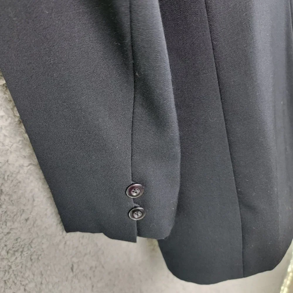 Vintage Blue Ice & Co Women's Wool Evening Blazer Jacket Size 2 Black